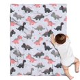thumbnail image 1 of Cartoon Dinosaurs Flowers Pattern Blanket,Comfortable Soft Lamb Wool Throw Blanket,All Season,Warm Lightweight Blankets for Sofa Bed Couch Living Room Chair,30"x40", 1 of 4