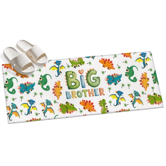 Cartoon Dinosaurs Hallway Runner Rug 2x6 Washable Non Slip Kitchen Runner Rug for Bedside Bathroom Funny Dino Cute Boys Girls Children Indoor Floor Carpet Area Rugs for Living Room Bedroom Office
