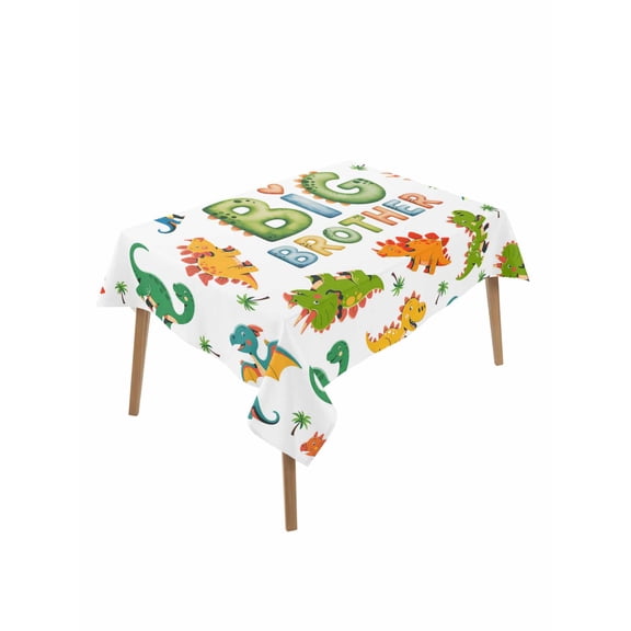 Cartoon Dinosaurs Table Cloth, Waterproof Tablecloth for Rectangle Tables, Funny Dino Cute Boys Girls Children Reusable Washable Fabric Table Cover for Restaurant Kitchen Dining Tables 60"x102"