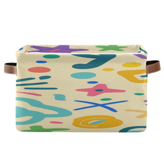 Cartoon Doddle Line Art Square Storage Bins with Handles Collapsible Containing Box 1 Pack