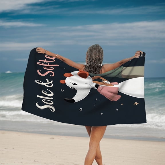 Cartoon Dog Beach Towel - Fun Red - Eared Pup Design for Pool Travel & Bath - Perfect for & Adults