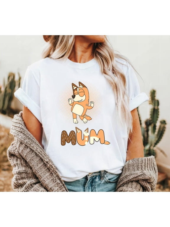 Cartoon Dog Cartoon Dog Family Cartoon Dog Mom Chili Mum Cool Mom Cute Mum Mother Love T-Shirt WHITE Unisex S-5XL Hot Trending Shirt, Vintage Birthday Gift
