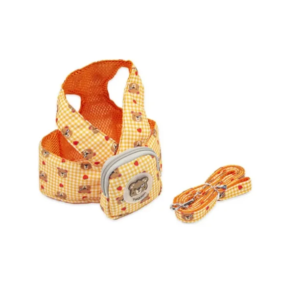 Cartoon Dog Chest Strap Backpack Adjustable with Traction Rope Dog Backpack Chest Harness Dog Snacks Bag Breathable