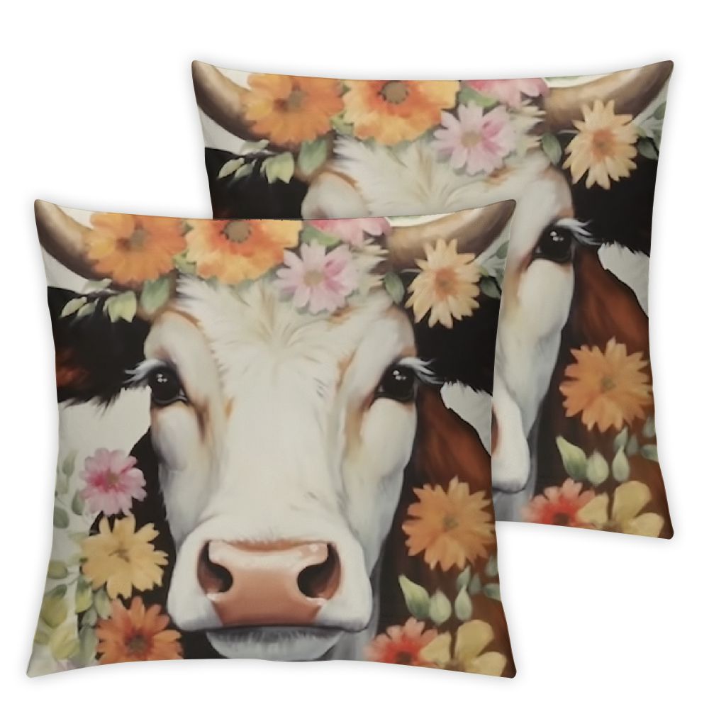 Cartoon Dog Cushion Covers Kawaii Throw Pillow Covers,Blooming