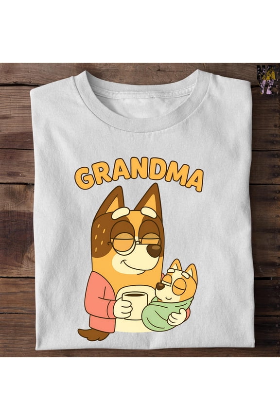 Cartoon Dog Grandma Cartoon Grandma Cartoon Dog Grandmother Character Grandma Dog T-Shirt WHITE Unisex S-5XL Hot Trending Shirt, Vintage Birthday Gift