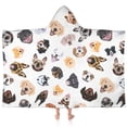 thumbnail image 1 of Cartoon Dog Hooded Bath Towel，60"x35" for Ages 3 To 12 Kids, Quick Dry Lightweight Soft Microfiber Hood Beach Towel Cover Up for Kids, 1 of 7
