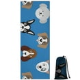 thumbnail image 1 of Cartoon Dog Hot Yoga Mat Towel Non Slip for Hot Yoga - Quick-Drying Yoga Mat Cover with 4 Corner Pockets with Travel Bag - Hot Yoga Towel Non Slip 74"x26", 1 of 6