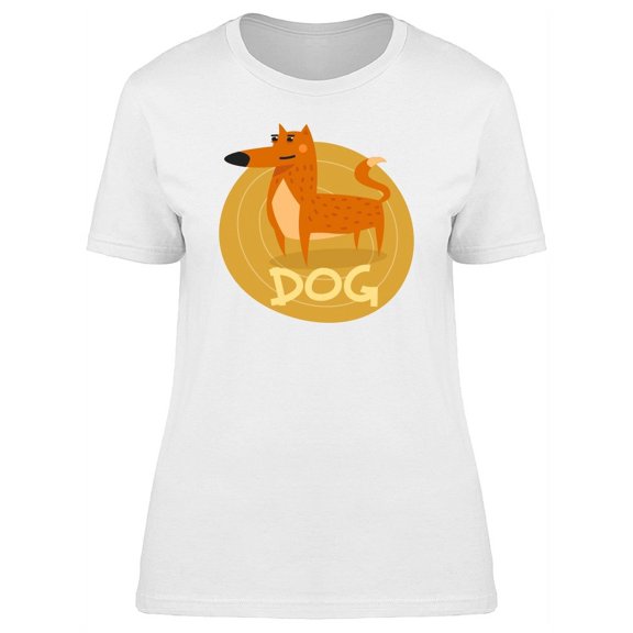 Cartoon Dog In A Circle T-Shirt Women -Image by Shutterstock, Female Small
