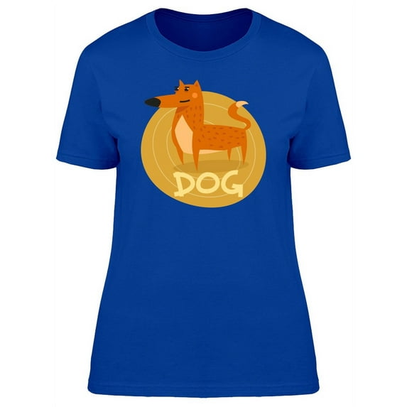 Cartoon Dog In A Circle T-Shirt Women -Image by Shutterstock, Female XX-Large