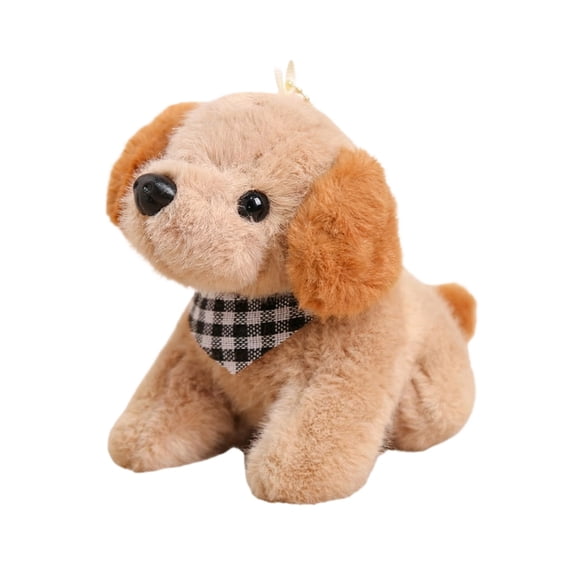 Cartoon Dog Keychain Plush Bag Pendant, Sitting Puppy with Scarf Doll Accessory for Backpack Purse Car Keys, Cute Animal Gift for Easter Gifts Valentines Day Gifts,