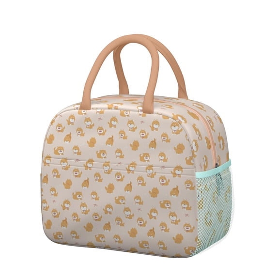 Cartoon Dog Lunch Box - Reusable & Spacious with Playful Puppy Theme, Metal Zipper for Secure Closure
