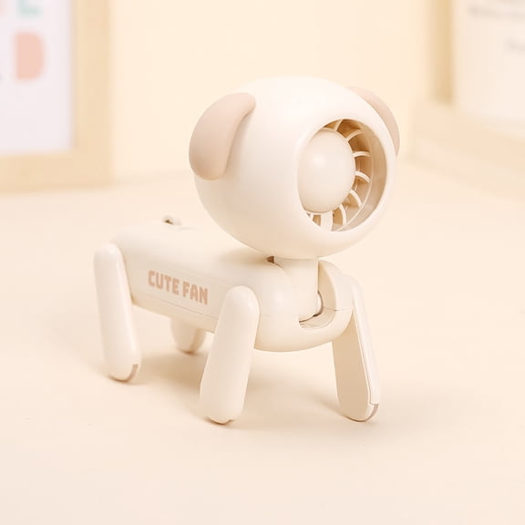 Cartoon Dog Mini Fan, Versatile Deformable Dual-Use Handheld & Desktop Cooler, USB Powered Lightweight Blower, Cute Portable Accessory for s’tudents, Bedroom & Daily Indoor Use
