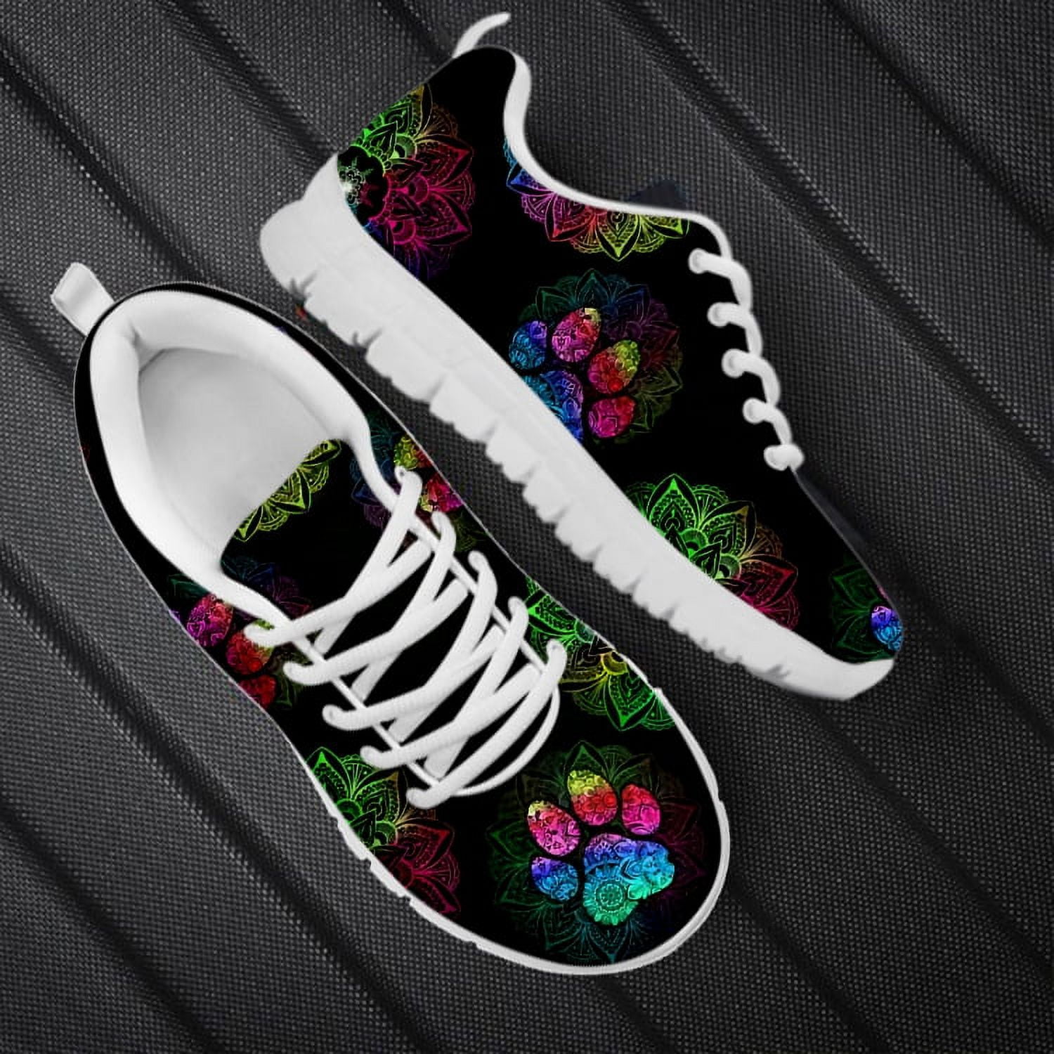 Cartoon Dog Paw Pattern Ladies Sneakers Super Light Air Mesh Shoes