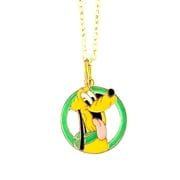 Cartoon Dog Pluto Round Pendant Necklace