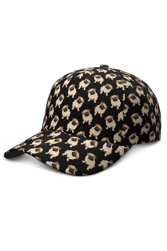 Cartoon Dog Print Dad Hat - Minimalist Design Adjustable Sun Protection Cap