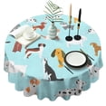 thumbnail image 1 of Cartoon Dog Round Tablecloth 60"x60",Wrinkle Wipeable Table Cloth for Kitchen Dining Room Picnic Patio Party, 1 of 6