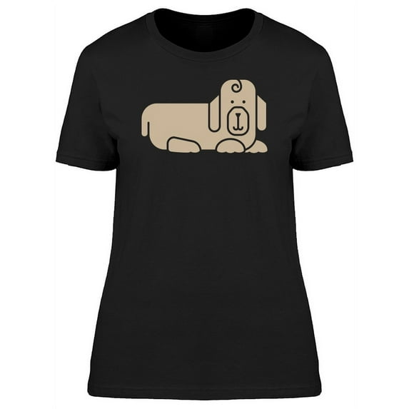 Cartoon Dog Silhouette T-Shirt Women -Image by Shutterstock, Female Small