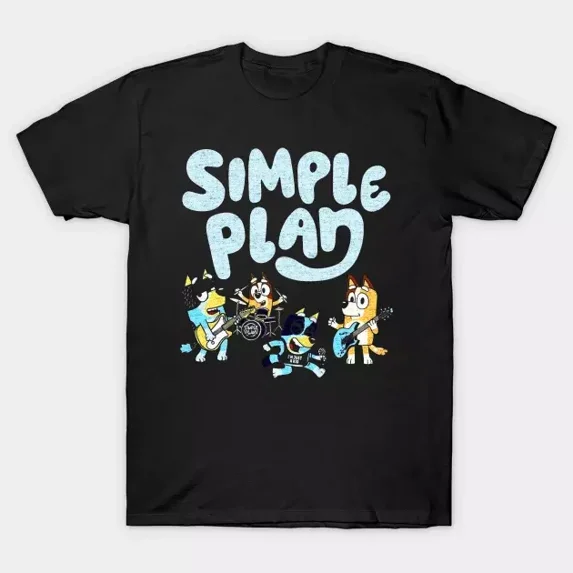 Cartoon Dog Simple Plan Cartoon Dog T-Shirt BLACK Unisex S-5XL Hot Trending Shirt, Vintage Birthday Gift