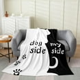 thumbnail image 1 of Cartoon Dog Throw Blanket for Kids Boys Girls,Lovely Couple Lovers Fleece Blanket All Season,Kawaii Puppy Sketch Flannel Blanket Throw 50x60 inch,Rustic Animal Flannel Blanket Warm, 1 of 5
