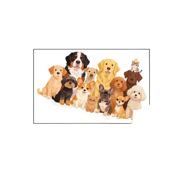 Cartoon Dog Wall Decal Set for Bedroom Living Room and Window Removable Self Adhesive Home Decor Sticker Mural