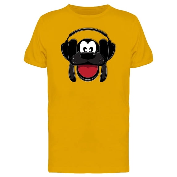Cartoon Dog With Headphones Tee Men's -Image by Shutterstock