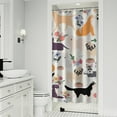 thumbnail image 1 of Cartoon Dog and Flower Shower Curtain 36"x72" ,Bathroom Decorative Shower Curtains Set with 12 Hooks,Modern Waterproof Washable Shower Curtain, 1 of 6