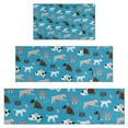 thumbnail image 1 of Cartoon Dogs Blue Background Kitchen Rugs Sets Of 3,Kitchen Runner Rugs Non Skid Washable,Decorative Kitchen Floor Mats for Kitchen,Sink,Laundry,17"x30"+ 17"x47" + 17"x59", 1 of 6
