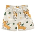 thumbnail image 1 of Cartoon Dogs Daisies Leaves Swim Trunks Board Shorts Beach Pants Bathing Bottoms XS, 1 of 8