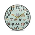 thumbnail image 1 of Cartoon Dogs Face Funny Wall Clocks Battery Operated 9.5 Inch Round Clock Acrylic Silent Non-Ticking Bedroom Living Room Decorative Clocks, 1 of 10