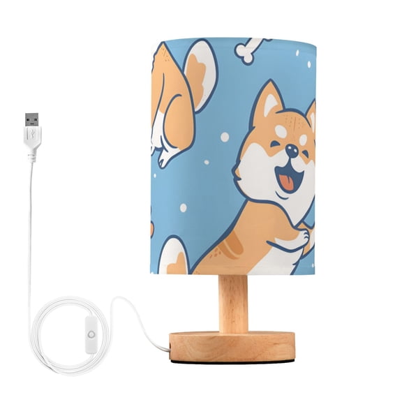 Cartoon Dogs Paws Bones Hearts Table Lamp with USB Port LED Warm Light Lamp Night Light Home Decor