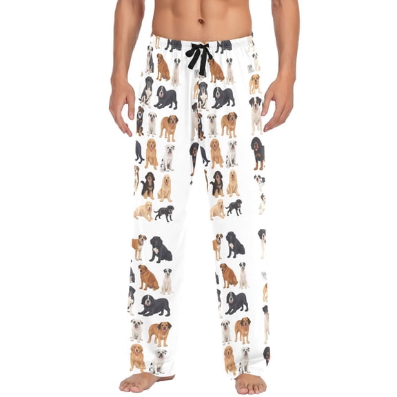 Cartoon Dogs joogoo Men's Pajama Pants Cotton Long Sleepwear Lounge Pants M