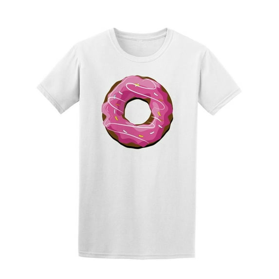 Cartoon Donut Bright Pink Icing Tee Men's -Image by Shutterstock