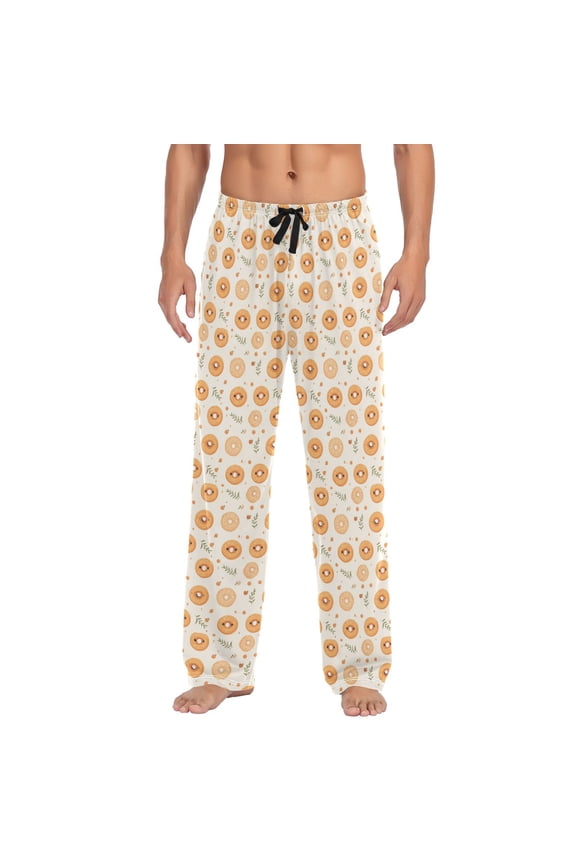 Cartoon Donut Mens Pajama Pant Sleep and Lounge Bottons with Pockets