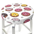 thumbnail image 1 of Cartoon Donut Star Print Round Bar Stool Seat Covers, Elastic Round Chair Cover Stool Seat Slipcover Bar Stool Cushions Round Pad for 12-14 inch, 1 of 5
