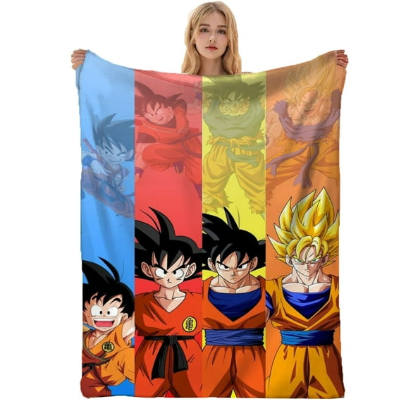Cartoon Dragon Ball Blanket Anime Flannel Fleece Bed Blanket Sofa Office Picnic Travel Lightweight Conditioning Blanket