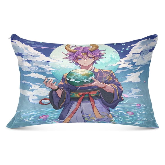 Cartoon Dragon Man Plush Pillow Cases King Size Ultra Soft Warm Pillowcases with Zipper 20"x40"