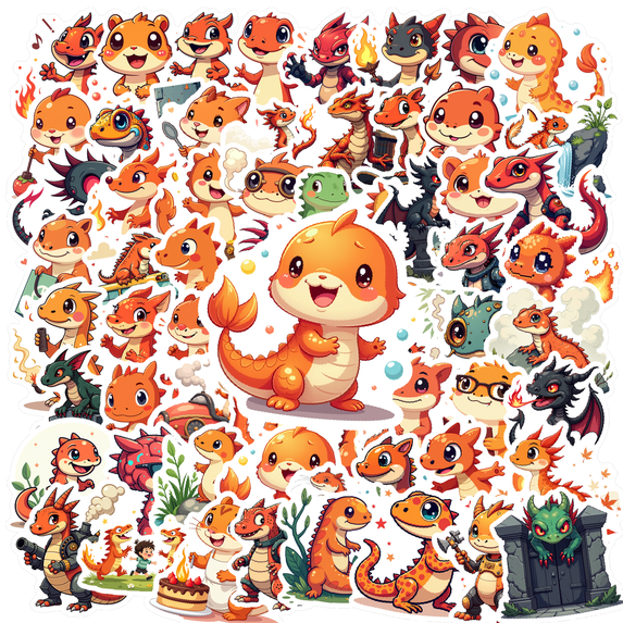 Cartoon Dragon Stickers, Waterproof Dragon Sticker for Water Bottle Laptop Phone Cases Planner Skateboard Luggage Helmet Party Favor Decor, Ideal for Adults Teens Teacher Rewards