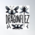 thumbnail image 1 of Cartoon Dragonflies Poster Wall Art, Modern Wall Decor For Living Room Bedroom, 24x36 UNFRAMED, 1 of 3