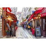 Cartoon Drawing Pattern Town Shop Booth Street Alley Banner Photographic Background Photography Backdrop Photo Studio