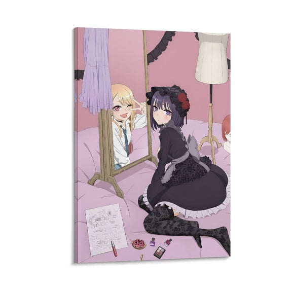 Cartoon My Dress-Up Darling Poster Kitagawa Marin Anime Poster(10) Painting On Canvas Wall Art Poster Scroll Picture Print Living Room Walls Decor Home Posters 16x24inch(40x60cm)