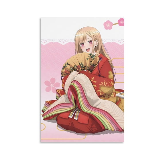 Cartoon My Dress-Up Darling Poster Kitagawa Marin Anime Poster(12) Canvas Art Poster and Wall Art Picture Print Modern Family bedroom Decor Posters 12x18inch(30x45cm)