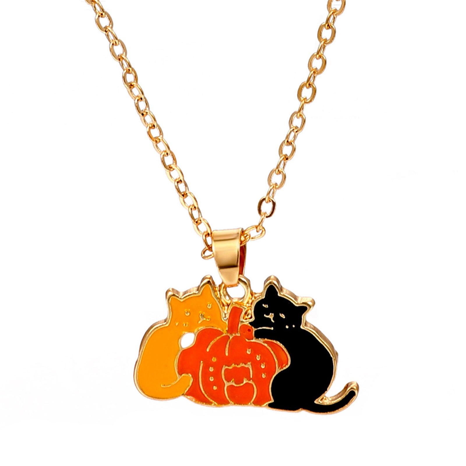 Cartoon Dripping Cat Necklace Metal Collarbone Chain Jewelry For Men