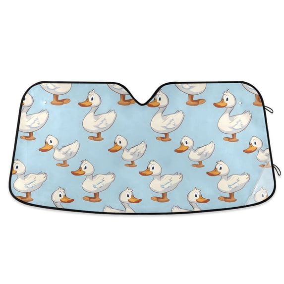 Cartoon Duck Car Windshield Sun Shade Foldable Car Front Window Visor Heat and UV Protection 55x27.6