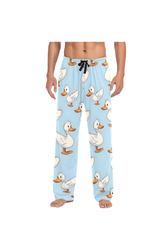 Cartoon Duck Men's Pajama Pants Cotton Long Sleepwear Lounge Pants S