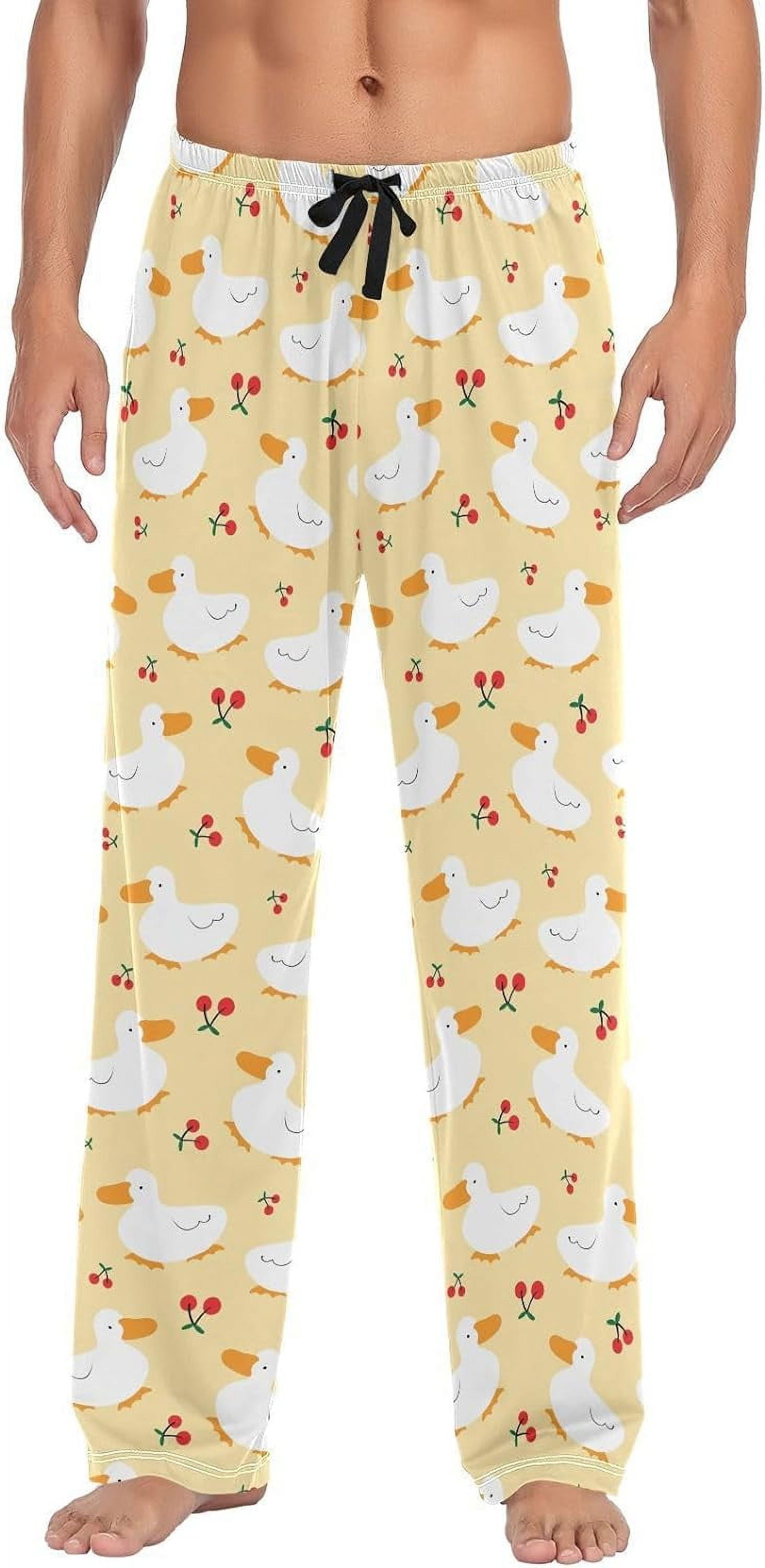 Cartoon Duck Men s Pajama Pants Soft and Comfortable Lounge Sleep Bottoms with Pockets Men s Sleepwear with Custom Print Small Walmart