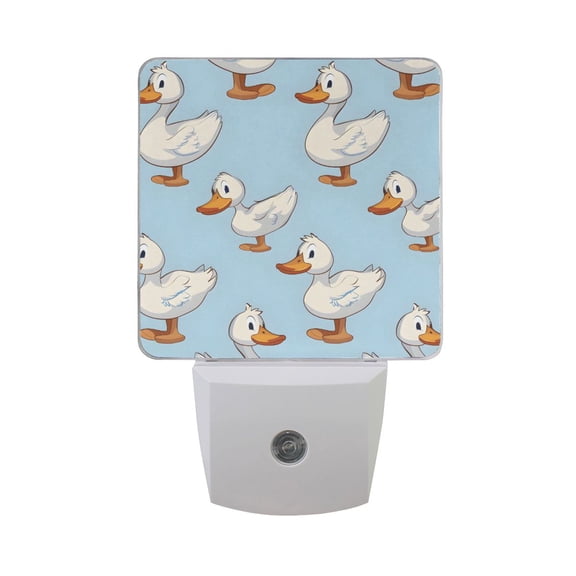 Cartoon Duck Night Light 2 Pack LED Nightlight Plug into Wall Dusk to Dawn Sensor Soft White