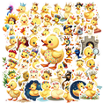 thumbnail image 1 of Cartoon Duck Theme Stickers, Waterproof Duck Theme Sticker for Water Bottle Laptop Phone Cases Planner Skateboard Luggage Helmet Party Favor Decor, Ideal for Adults Teens Teacher Rewards, 1 of 9