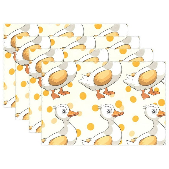Cartoon Ducks 12×18 inch Placemats Heat Resistant Washable Foldable Rectangular Placemats Set Decoration Indoor Outdoor for Kitchen Dining Table 1PC