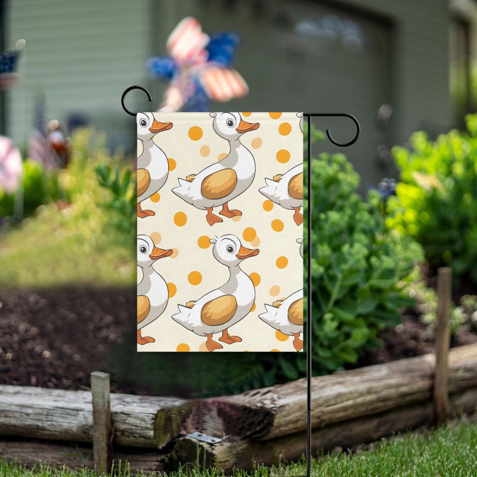 Cartoon Ducks Garden Flag Double Sided Outdoor Banners for Courtyard ...