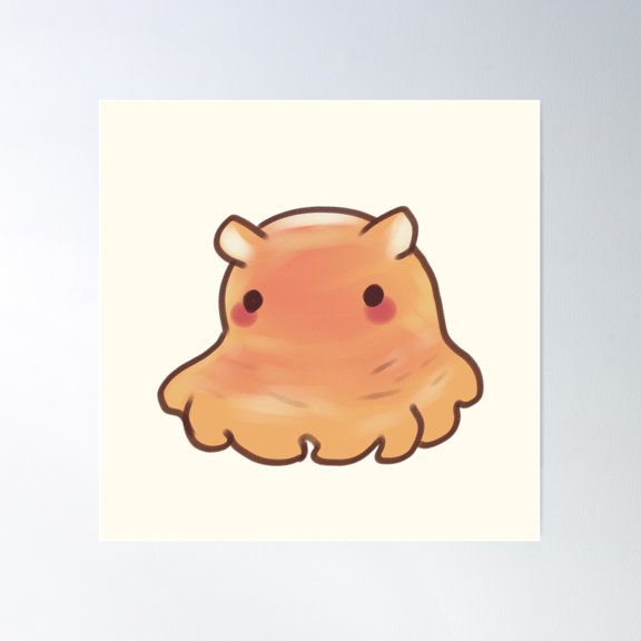 Cartoon Dumbo Octopus Poster Wall Art, Modern Wall Decor For Living Room Bedroom, 17x17 UNFRAMED